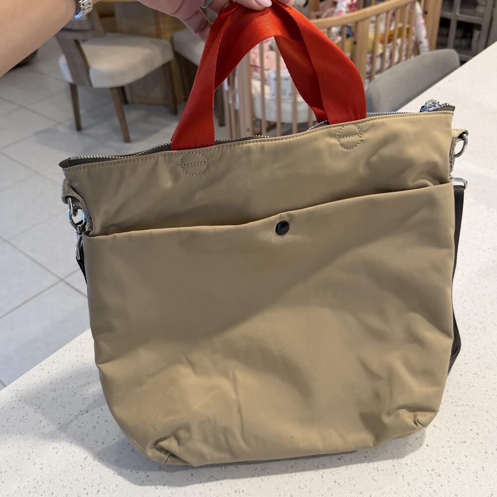 ShortyLOVE Wonder Tote Bag Large Beige Nylon Crossbody Casual Everyday Travel